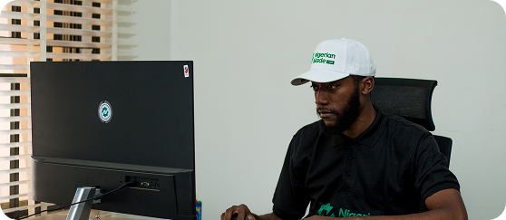 Team member working at desk